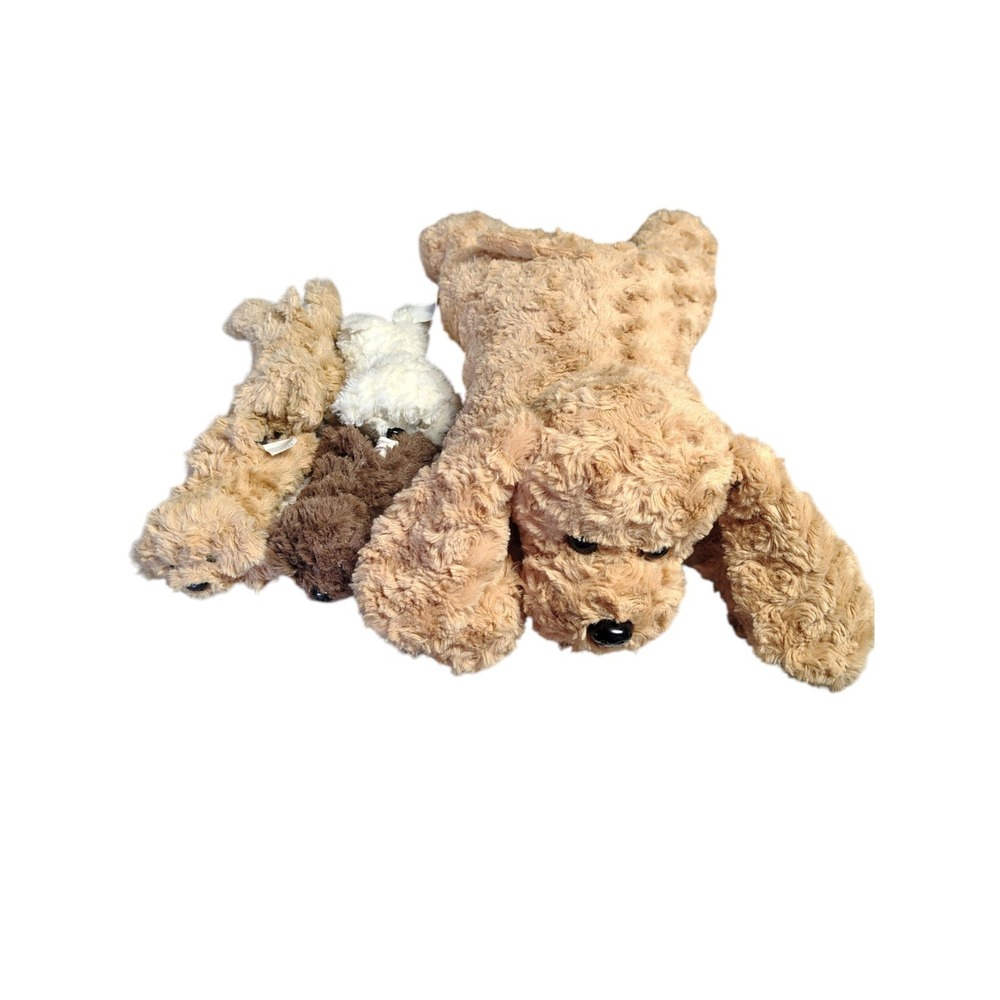 5 Pieces Dog Stuffed Animals Mommy‎ Dog w/ 4 Snug A Babies Puppy Plush Zip Belly